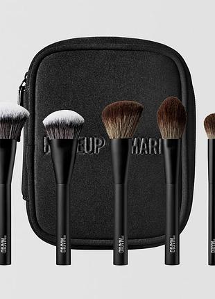 Набір пензлів makeup by mario оригінальний з косметичкою