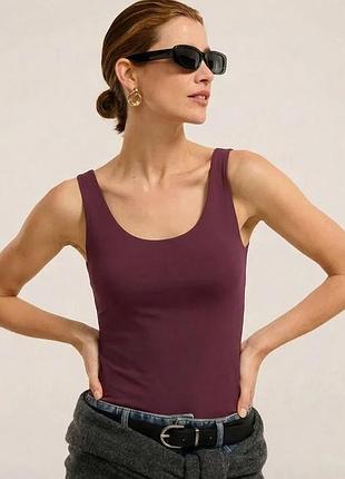 Майка zara топ баклажанового кольору