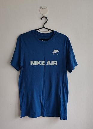 Чоловіча футболка nike air синя бавовна