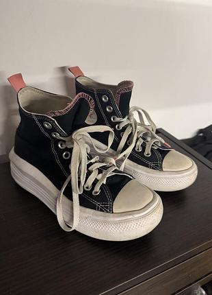 Кеди жіночі converse chuck taylor all star move platform high чорні, розмір 36 eur, довжина устілки 22 см, текстиль