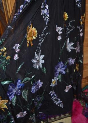Роскошное платье с вышивкой на сетке asos люкс коллекция! вышивка в цветы!7 фото