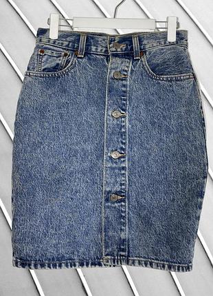 Жіноча джинсова спідниця levi’s premium s 36 38 42 44 левіс мом блакитна спідниця з ґудзиками денім levi’s s 42 44
