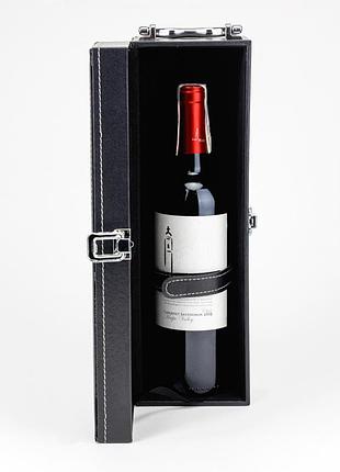 Кейс для 1 бутылки вина, чёрный, 13*35*12 см elisey
