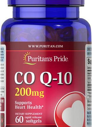 Puritan's pride co q-10 200 mg 60 рідких капсул