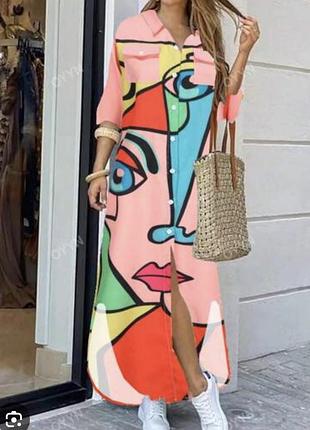 Стильное с разрезами по бокам платье 👗 рубашка