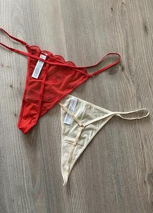 Трусики стринги мереживо комплект primark 3