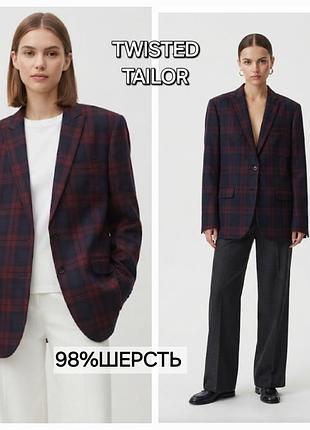 Пиджак/98%шерсть/клетка/twister tailor