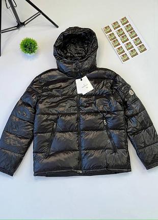 Демисезонный пуховик moncler / moncler coat / куртка монклер с капюшоном / черный пуховик монклер / брендовая дутая куртка moncler / пуховик monclerae