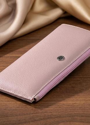 Горизонтальний тонкий гаманець зі шкіри st leather 19327 ліловий