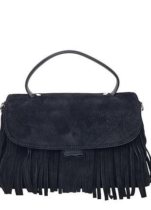 Модна жіноча сумка натуральна замша чорний арт.990312 black (65)