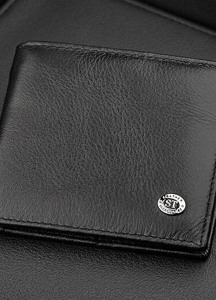 Мужской купюрник st leather 18305 (st159) кожаный черный