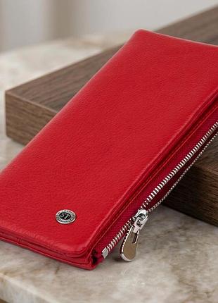 Вертикальный кошелек на кнопке женский st leather 19202 красный