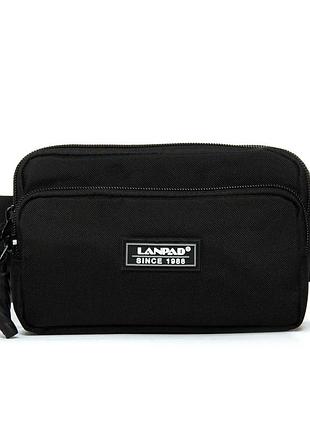 Сумка на пояс чоловічий поліестер чорний арт.35007 black lanpad (54)