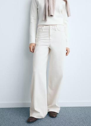 Джинсы широкие палаццо wide leg mango