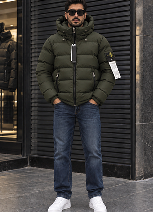 Куртка чоловіча stone island зима хакі