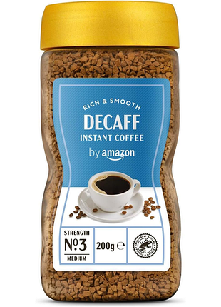 Кофе без кофеина amazon decaf instant coffee 200 грамм банка (испания) — растворимый: 200г = 1кг зернового кофе!