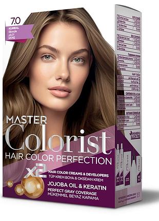 Краска для волос master colorist 7.0 натуральный русый, 2x50 мл+2x50 мл+10 мл