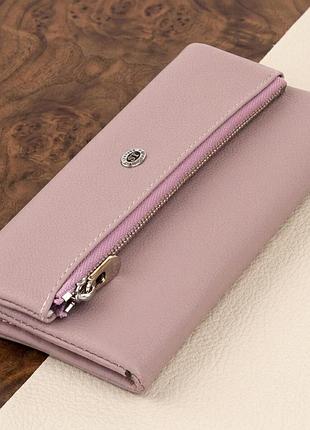 Клатч конверт с карманом для мобильного кожаный женский st leather 19269 лиловый