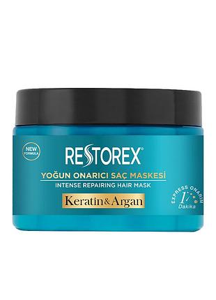 Восстанавливающая маска для всех типов волос "кератин и аргана" restorex, 300 мл