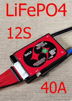 Bms daly 36v 12s 40a lifepo4 плата защиты аккумулятора с балансиром и датчиком ntc