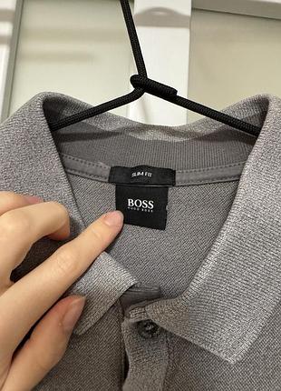 Поло чоловіче hugo boss сіре 2