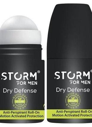 Чоловічий роликовий дезодорант-антиперспірант storm dry defense 50 мл