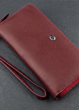 Универсальный клатч-кошелек для женщин st leather 18935 темно-красный