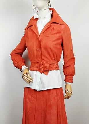 Коллекционный винтажный костюм из натуральной замши del costa paris (made in UN), 1970-е