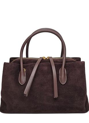 Натуральна замшева сумка коричневий арт.ck-3201 brown (64)