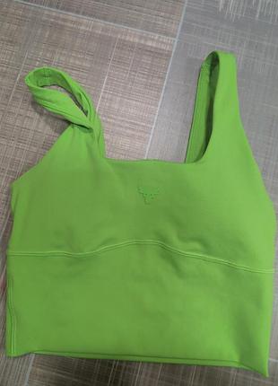 Спортивный топ under armour, xs, неоново-зеленый