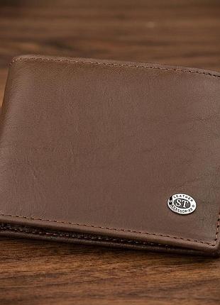 Мужской кошелек st leather 18353 (st-1) новинка коричневый