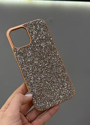 Премиум чехол со стразами для айфона 12 pro max,чехол-накладка swarovski case для iphone 12 pro max (золото)