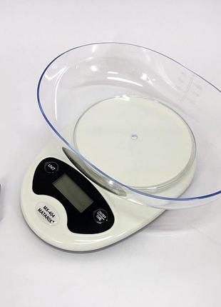 Весы на кухню качественные для взвешивания matarix mx-404 7кг, весы для еды с чашей fs-74