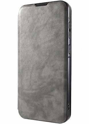 Кожаный чехол-книжка belora для xiaomi redmi note 13 pro 4g gray