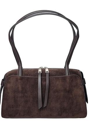 Сумка жіноча з двома ручками натуральна замша коричневий арт.990313 brown (54)