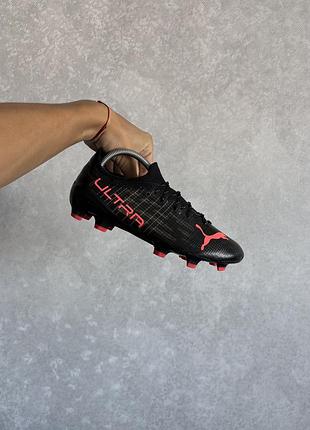Бутси puma ultra 1.3 чорні з рожевим