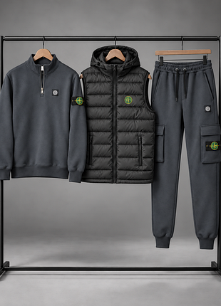 Чоловічий спортивний костюм stone island 3 в 1