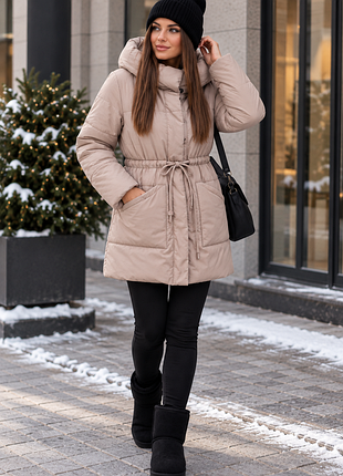 Бежева куртка зима 4