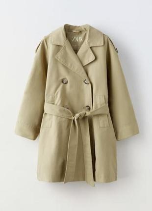 Плащ для дівчинки zara бежевий