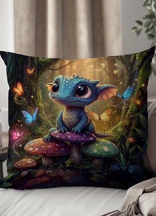 Подушка с изображением динозавра имеет реалистичный 3d эффект 45 х 45 см. 1346445