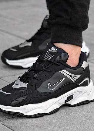 Чоловічі високі кросівки nike, чоловічі шкіряні молодіжні кросівки, стильні кросівки найк / шкіра