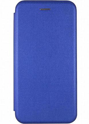 Кожаный чехол-книжка classy для motorola moto e40 синий