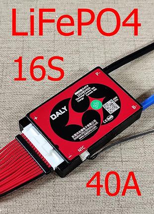 Bms daly 48v 16s 40a lifepo4 плата защиты аккумулятора с балансиром и датчиком ntc