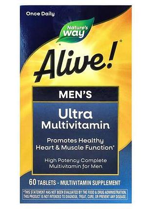 Nature's way alive! men's ultra potency complete multivitamin 60 tab