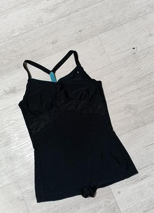 Женский черный спортивный купальник adidas 42 р для бассейна