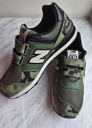 Кросівки new balance 574 хакі камуфляжні на липучках