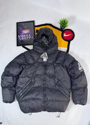 Зимовий пуховик palace skateboards / palace pertex jacket / куртка палас з балаклавою / чоловіча зимова куртка palace / чорний пуховик палас pertex qu