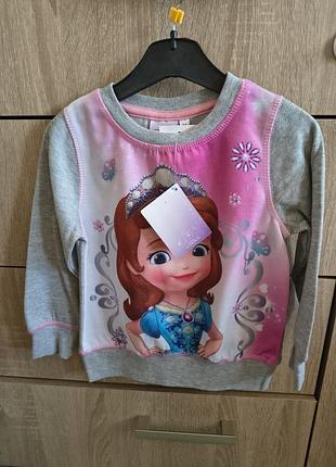 Детская кофта утепленная принцесса софия мультик для девочки р.98 disney