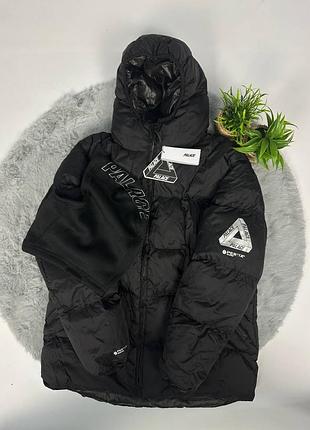Дута куртка palace balaclava puffa / palace pertex quantum jacket / пуховик палас чорний / чоловіча брендова куртка palace / пуховик palace з маскою /