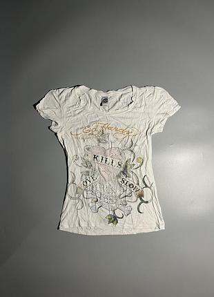 Футболка ed hardy жіноча y2k vintage